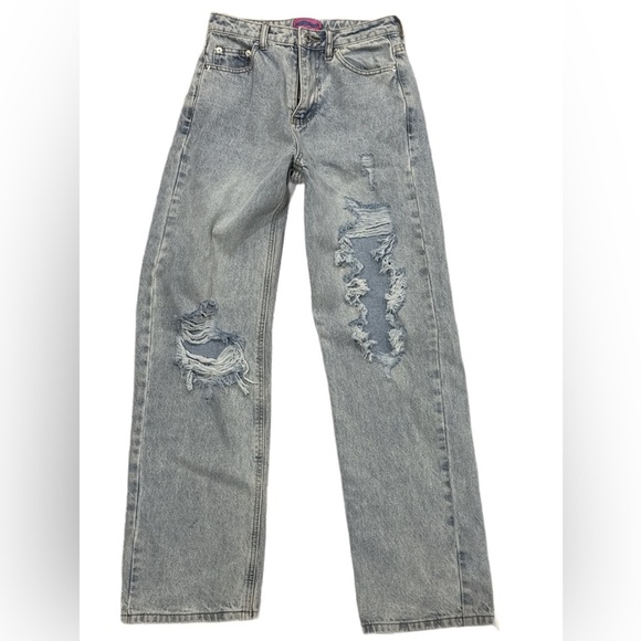 Edikted Denim - Edikted Distressed Wide Leg Jeans Small
